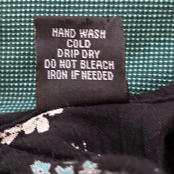 Angie Floral Boho Wrap Dress Women Large Black Rose Print Long Sleeve Midi - Picture 9 of 9